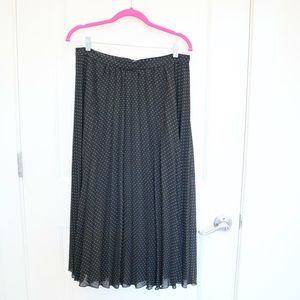 Banana Republic Pleated Polka Dot Midi Skirt Sz 8